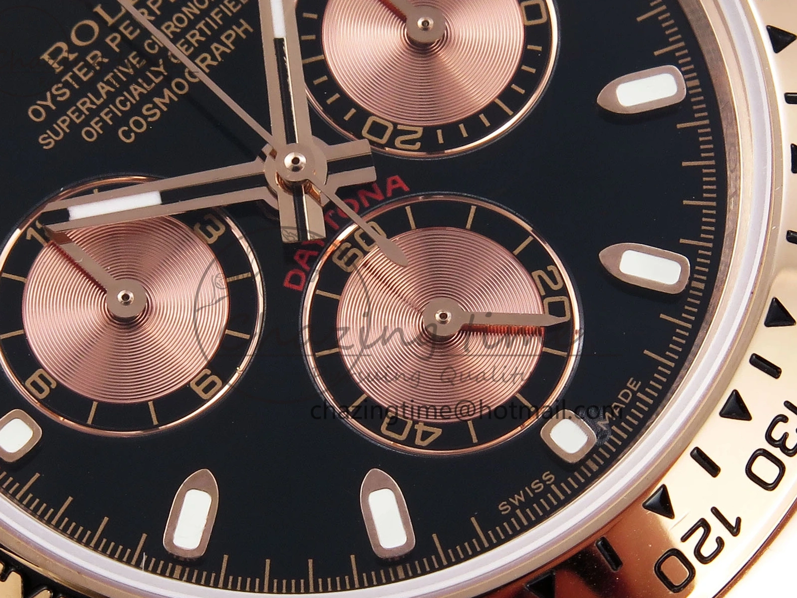 MiroTime 0111 DAYTONA 116505 RG OMF BEST EDITION BLACK RG DIAL ON RG BRACELET A7750 (SLIM MOVEMENT) Trendsetting 1797